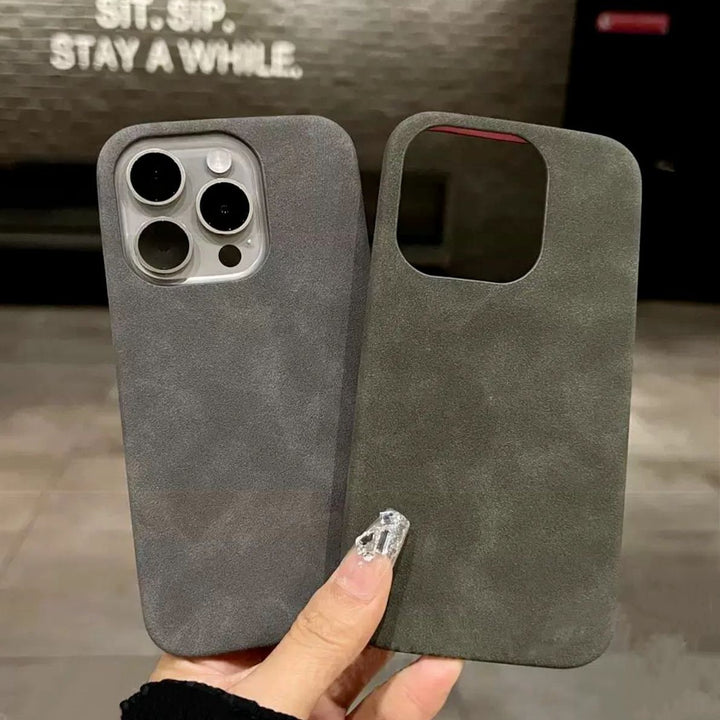 New High-grade Solid Color Suede Phone Case