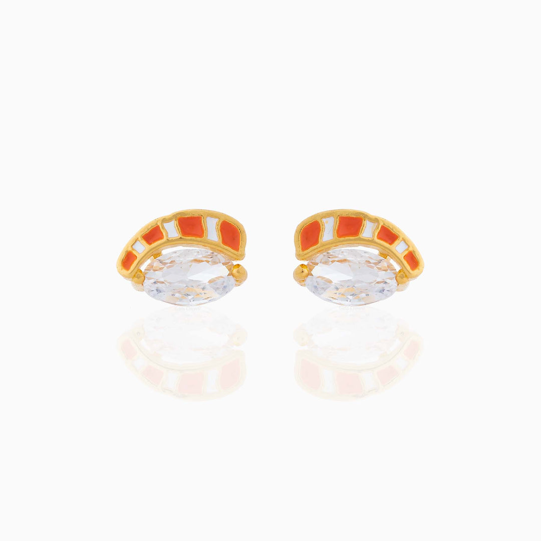 18K Real Gold Color-preserving Fruit Hamburger Series Ear Studs