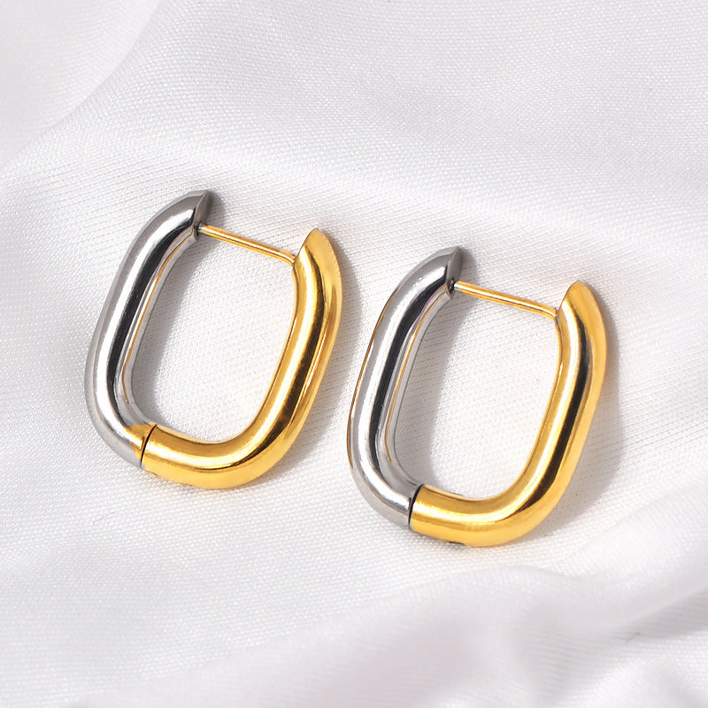 Metallic U-shaped Stainless Steel Earrings