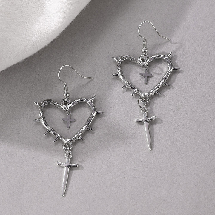 Fashion Handmade Thorn Cross Earrings For Women