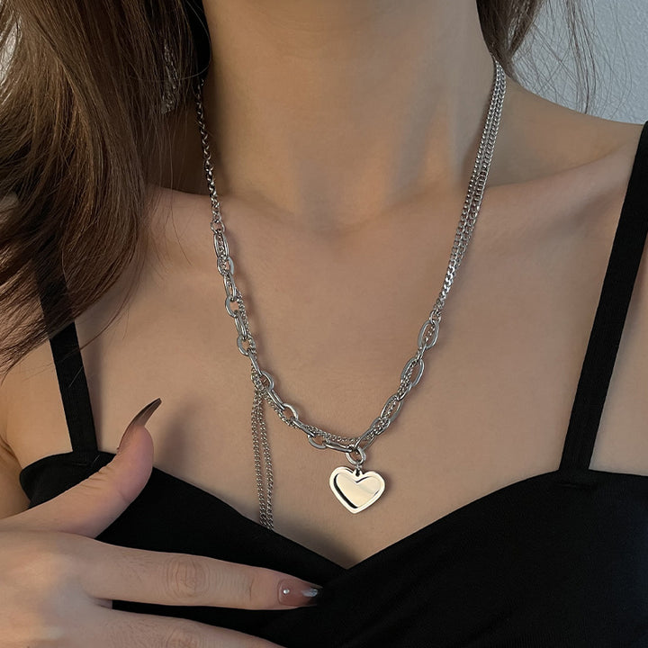 Sweet Cool Light Extravagant Love Heart Tassel Necklace