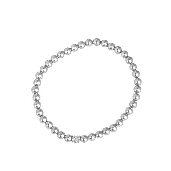 Perfect Circle Pearl Bracelet Female SilverZirconium