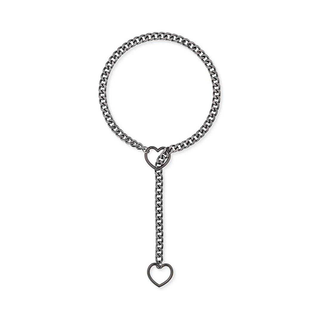 Oțel inoxidabil Lariat Colier de inimă Personalitate Heavy Ring Heavy Long Link Long Punk Rock Slipchain Choker pentru femei bărbați