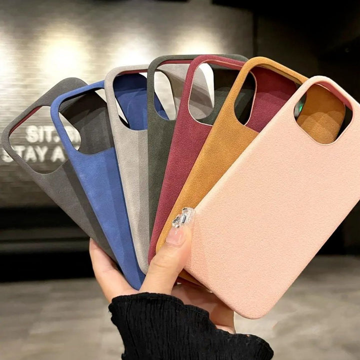 New High-grade Solid Color Suede Phone Case