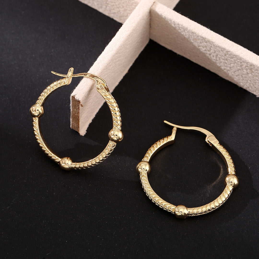 European And American Style Retro Atmospheric Geometric Round Big Ear Ring