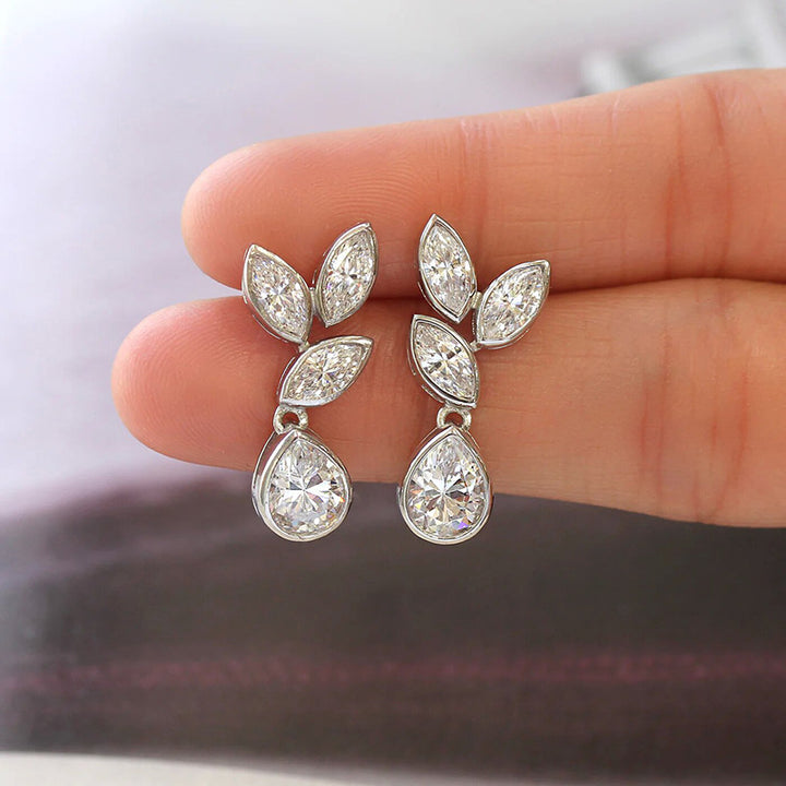 Small Leaf Cute Inlaid Horse Eye Earrings For Women