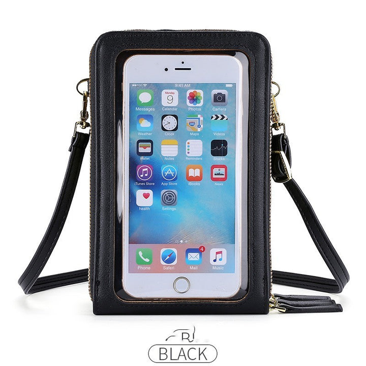 Korean Version Large Capacity Transparent Window Mobile Phone Bag