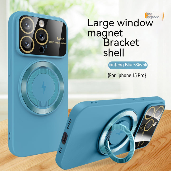 Large Window Magnetic Bracket Rotatable Ring Phone Case