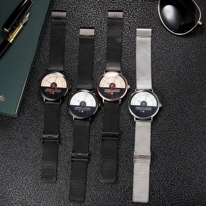 Fashion Quartz Calendar Alloy Mesh Belt Men's Watch