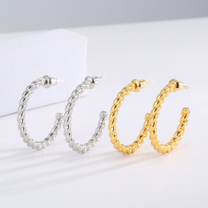 Thread Twist C- Shaped Earrings Cross-border Product Internet Celebrity Wind Ear Simple Personality Earring Ornament