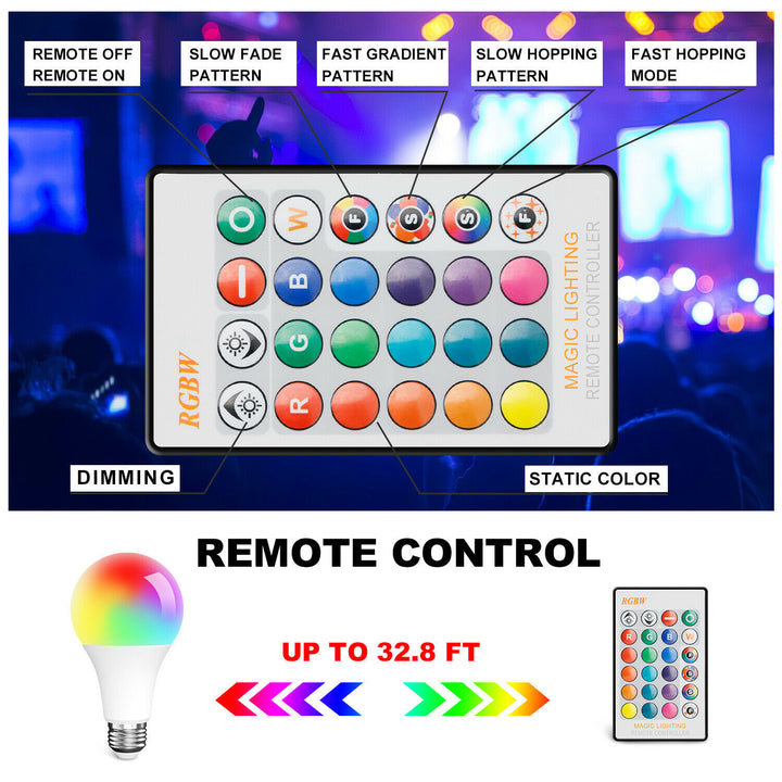 Bec LED 15W RGB SMART SMARTAMESS DIMMABLE LAMPĂ DE Culoare Schimbare Culoare Smart WiFi Bulb LED multicolor pentru Alexa