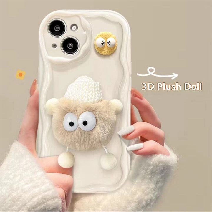 Cartoon Cute Plush Hat Doll Phone Case