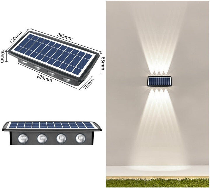 Lumini solare de perete în aer liber impermeabilizare