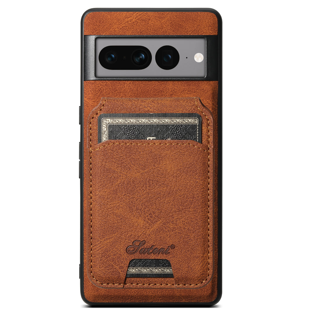 Card-inserting Leather Magnetic Phone Case