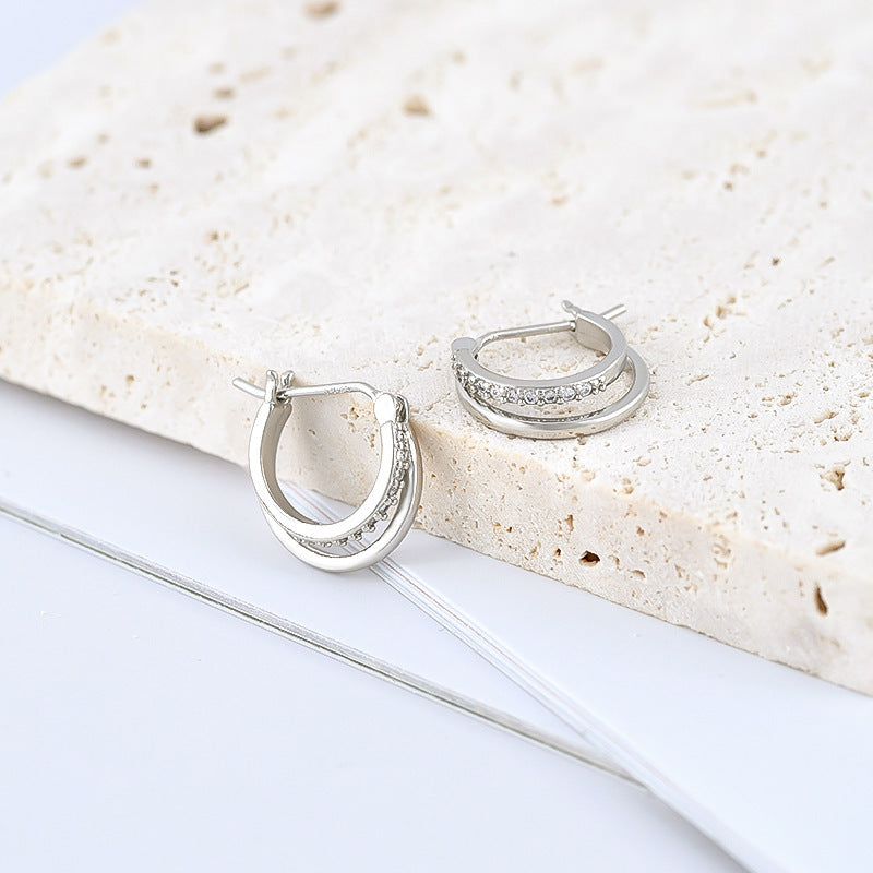 Geometric Double Hoop Earrings For Women