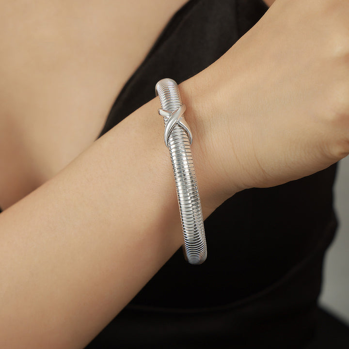 Personalized Line Cross Knot Design Feeling Jewelry Bracelet