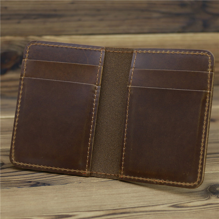 Men's First Layer Of Cowhide Card Case Pocket Simple