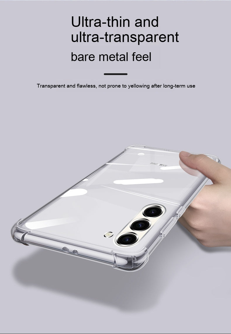 Aplicabil S23 Telefon cu Airbag Rezistent la Silicon Transparent Silicon Shell Soft