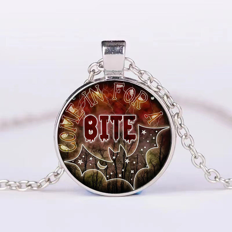 Halloween rotund rotund dovleac bat colier bărbați și femei personalitate claviculă colier accesorii bijuterii de modă