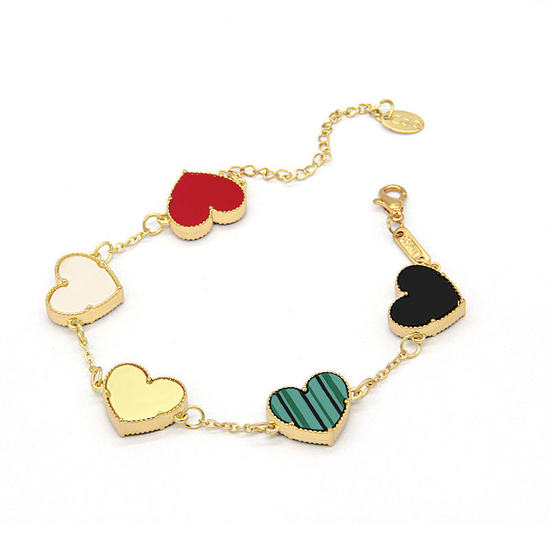 Double Sided Butterfly Heart Bracelet Fashion Bracelet