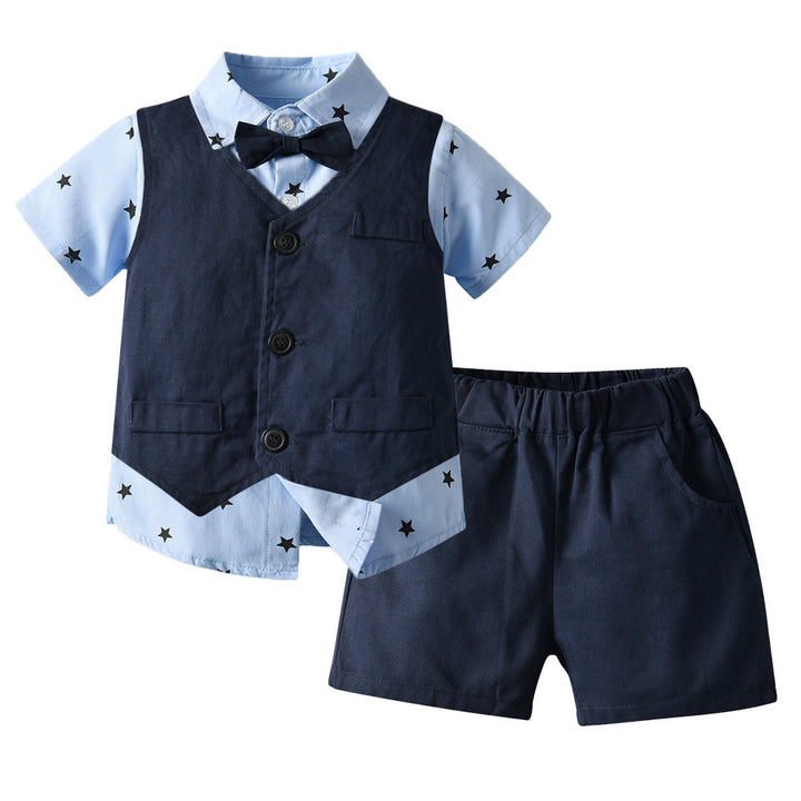 Children's Clothing Summer New Children's Korean Style One Piece Dropshipping Baby Boy Boy's Waistcoat Short Sleeve Shirt Children Birthday Clothes