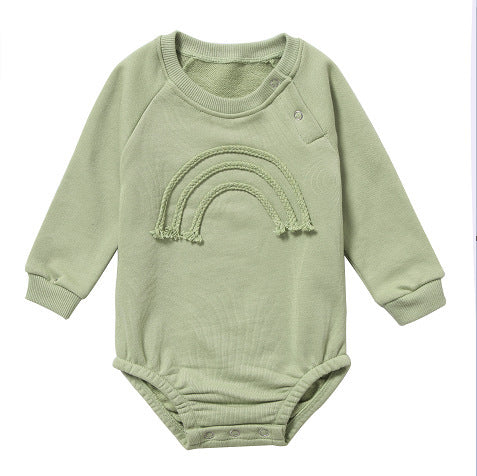 Spring And Autumn Romper R Baby Long Sleeve Waffle