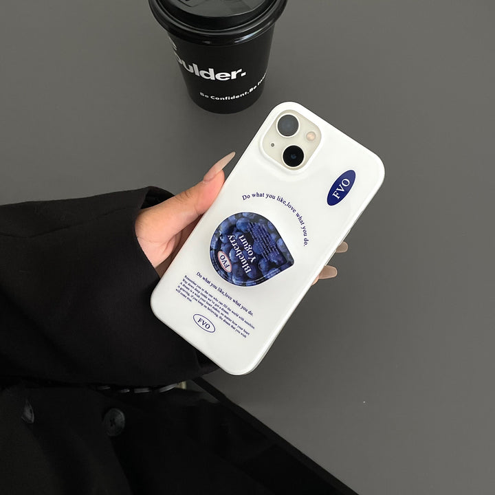 Simplified English Blueberry Stand Phone Case Applicable