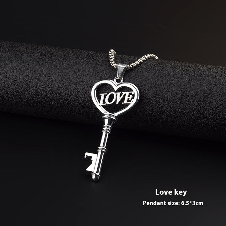 Smart Key Love Titanium Colier din oțel