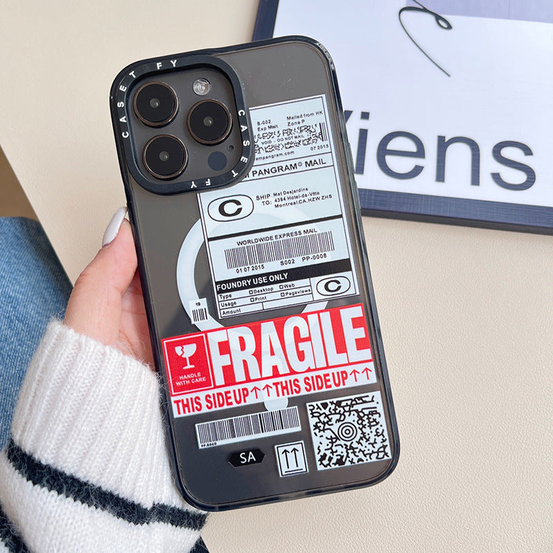 Fragile Label Drop-resistant Magnetic Phone Case