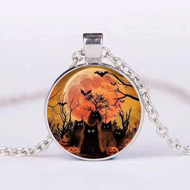 Halloween rotund rotund dovleac bat colier bărbați și femei personalitate claviculă colier accesorii bijuterii de modă