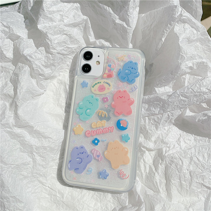 Cute Candy Cat Quicksand Phone Case