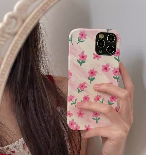 Simple Foundation Make-up Floral Mobile Phone Case