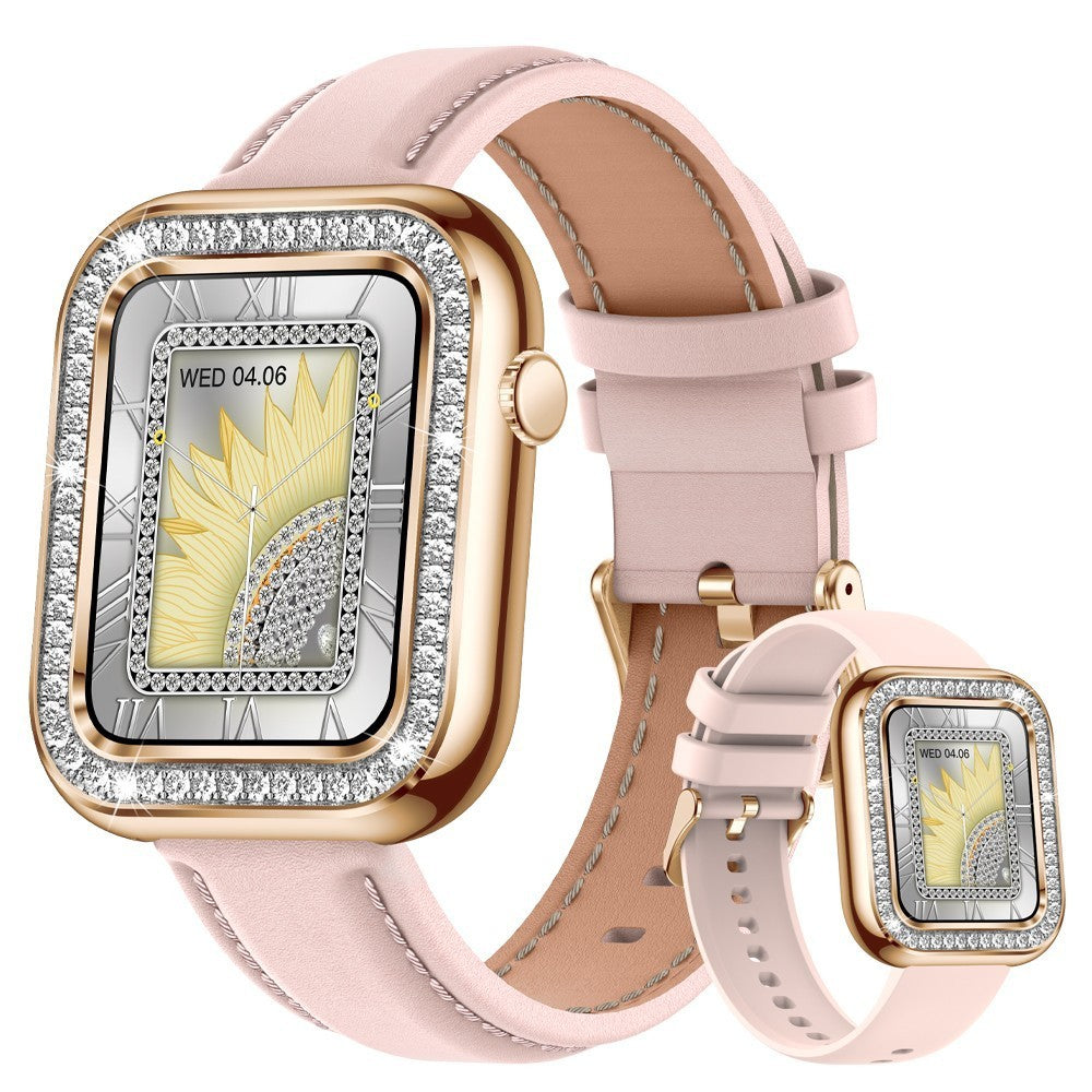 New Square Fashion Women Smart Wristwatch Diamond Impermeabil