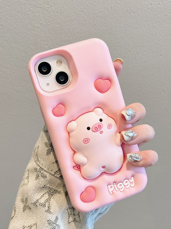 Expansion Pinch Pig Soft Silicone Cover Phone Case