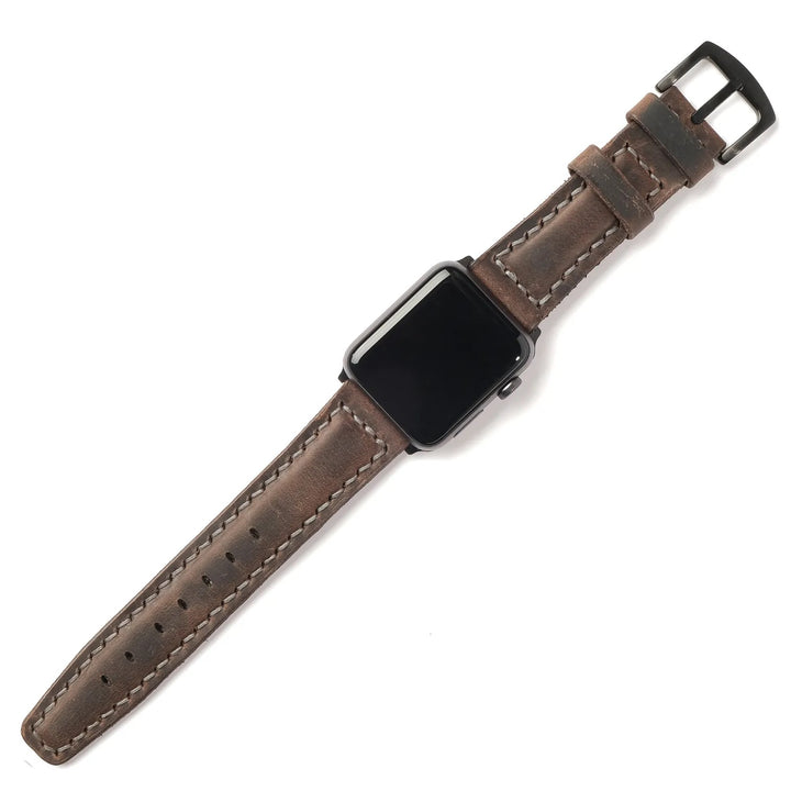 Apple Watch Ultra 2 49 mm curea de piele handmade din piele maro închis