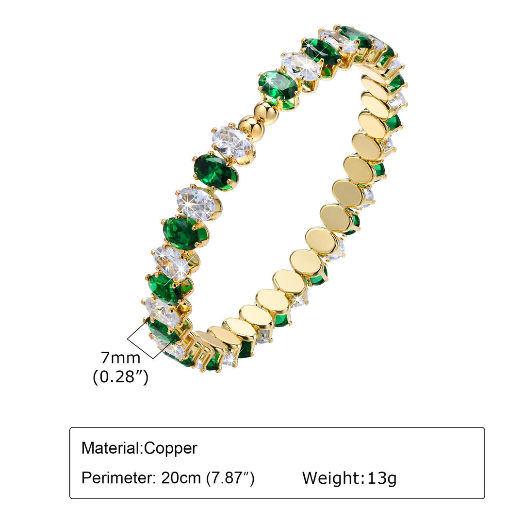 Fashion Women's Colorful Oval Zircon Bracelet