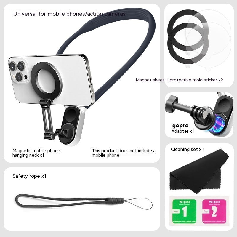 Hanging Neck Mobile Phone Sports Camera Magnetic Bracket