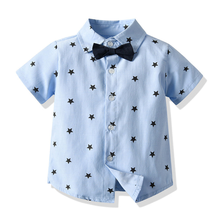 Children's Clothing Summer New Children's Korean Style One Piece Dropshipping Baby Boy Boy's Waistcoat Short Sleeve Shirt Children Birthday Clothes