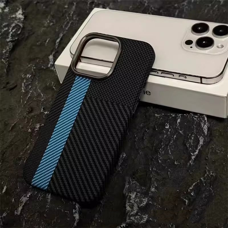 Applicable To IPhone15 Carbon Fiber Grain Magnetic Phone Case