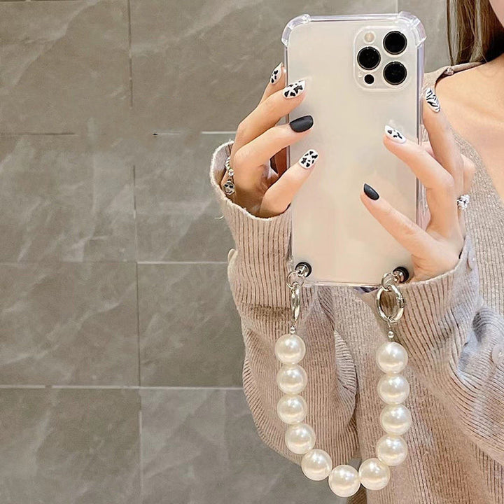 Hand-held Pearl Large Pearl Transparent Phone Case