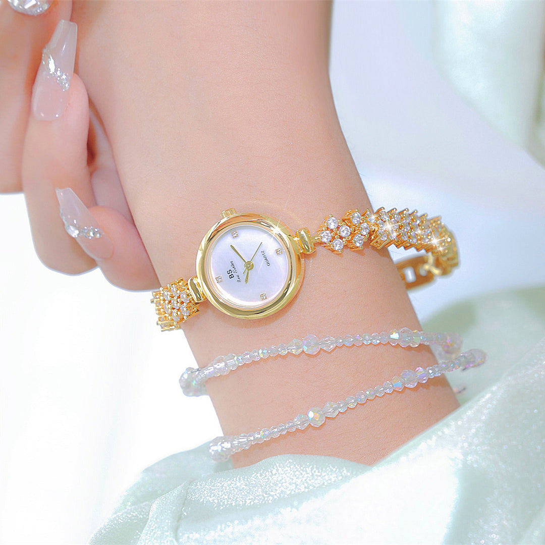 Mermaid Light Luxury Diamond Small Gold And Silver Chain Watch