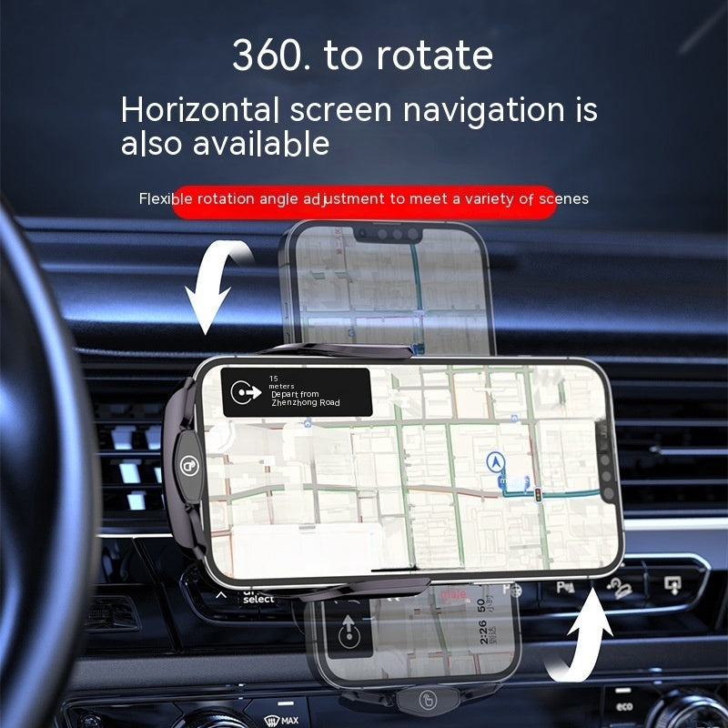 Transparent And Creative Line Design Car Wireless Charger Mobile Phone Holder Automatic Opening And Closing Navigation Car Supplies