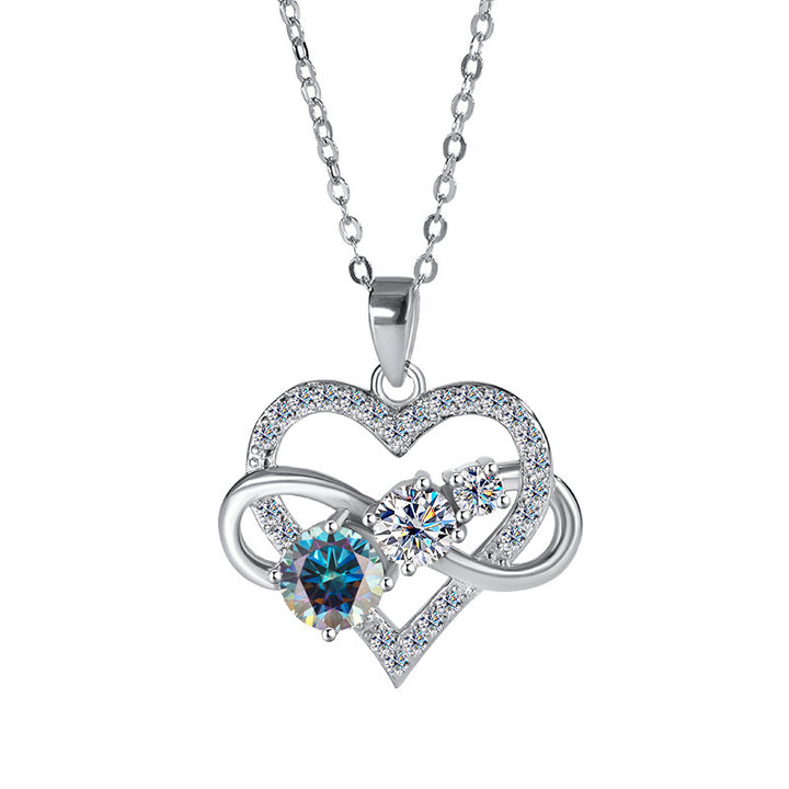 925 Silver Moissanite Love Necklace For Women