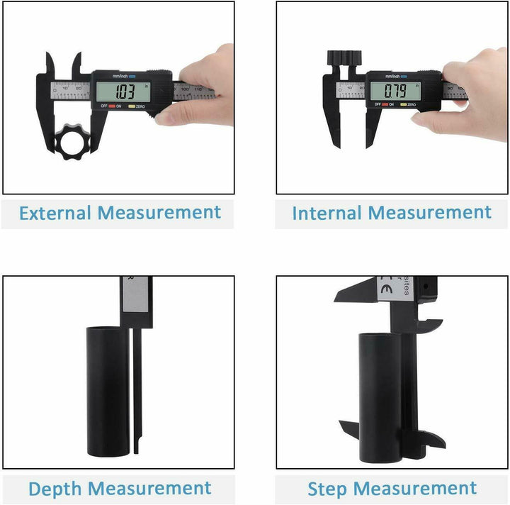 Etrier digital Electronic Fibra de carbon Vernier Micrometer Conducător 150mm 6