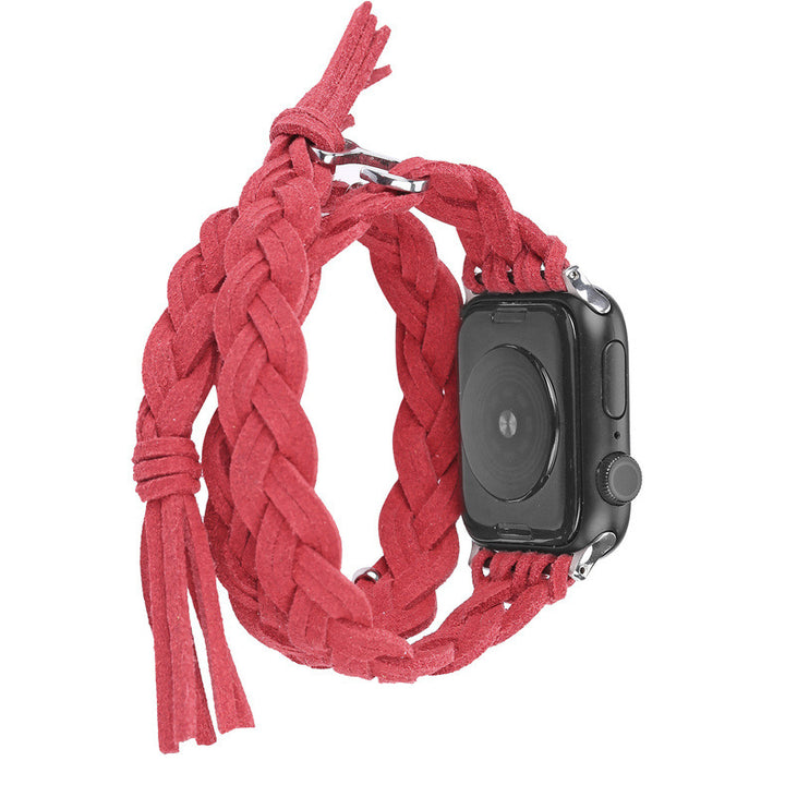 Leather Cord Braided Smart Watch Strap