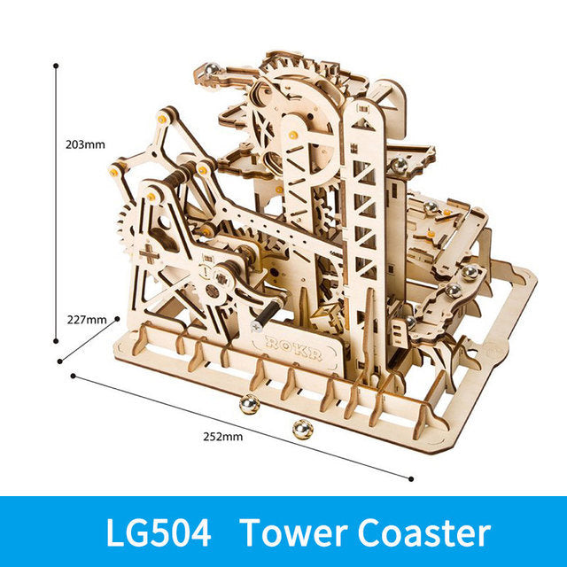 3D DIY Wooden Puzzle Roller Coaster Children's Toys