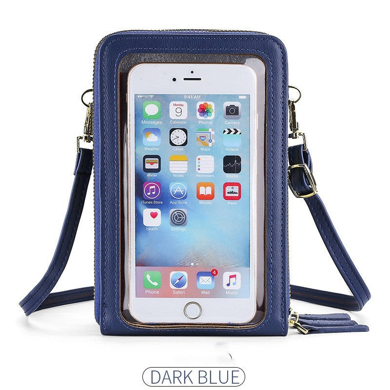 Korean Version Large Capacity Transparent Window Mobile Phone Bag