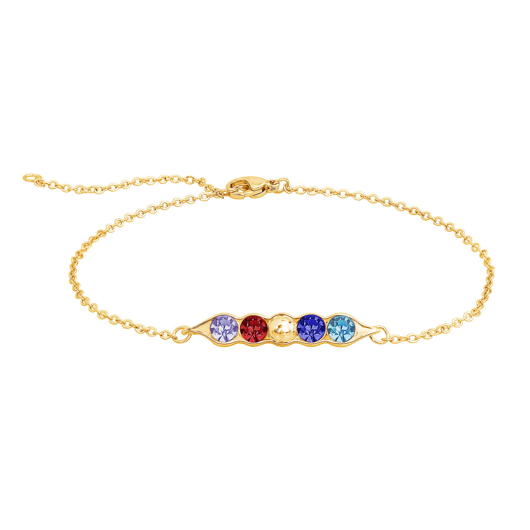 Fashion Pea Pod Female Diamond-encrusted 12-color Birthstone Bracelet