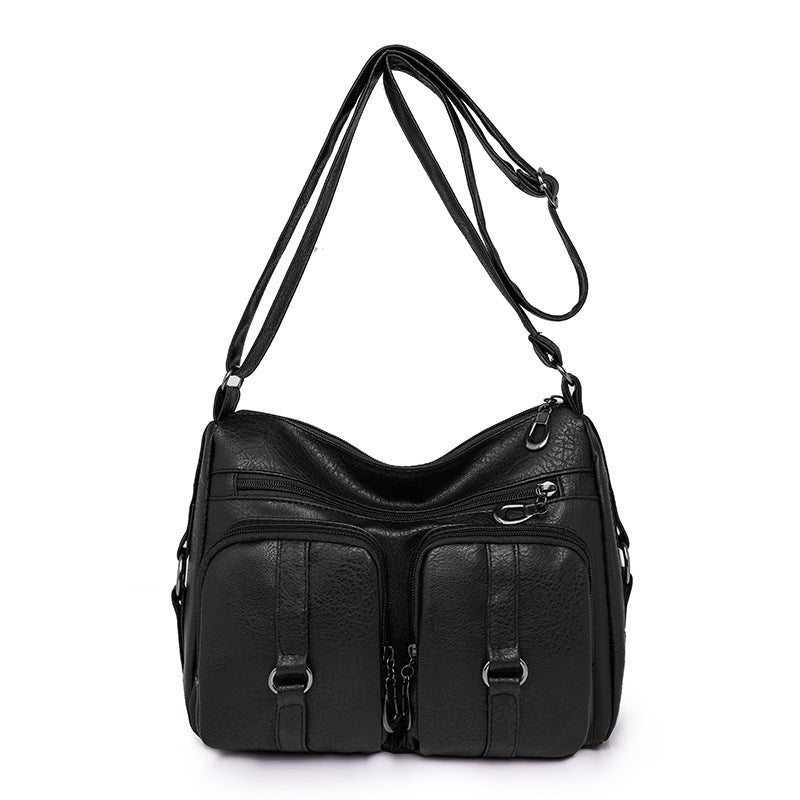 Geanta solidă PU Crossbody pentru femei