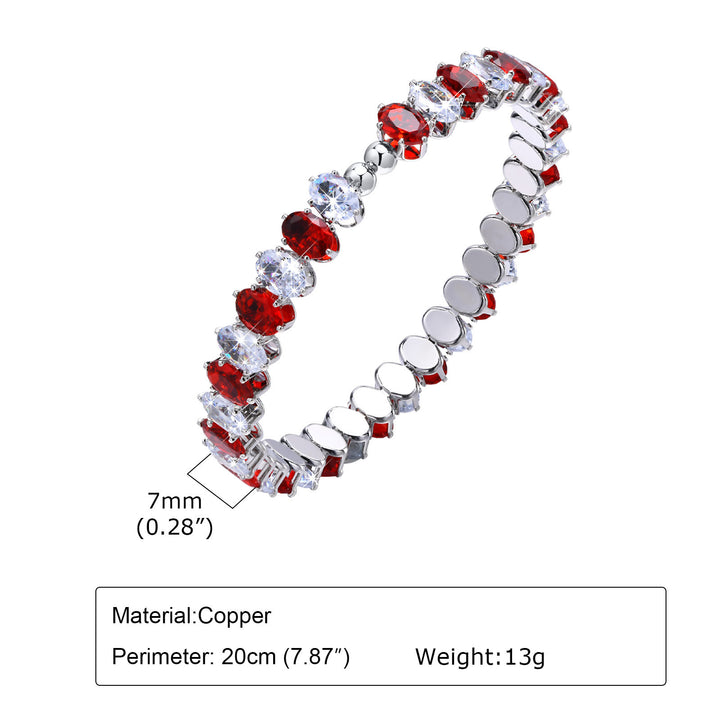 Brățară de zircon ovală de modă colorată pentru femei